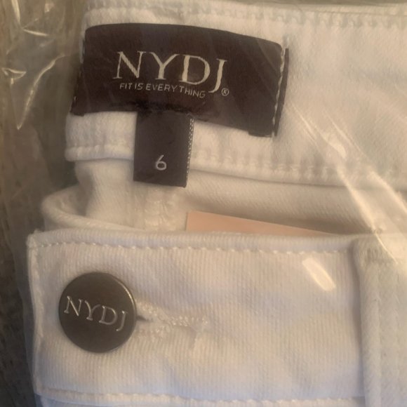 NWT NYDJ AMI NEON ZIP OPTIC WHITE STRETCH ANKLE SKINNY JEANS 6 - Picture 5 of 7